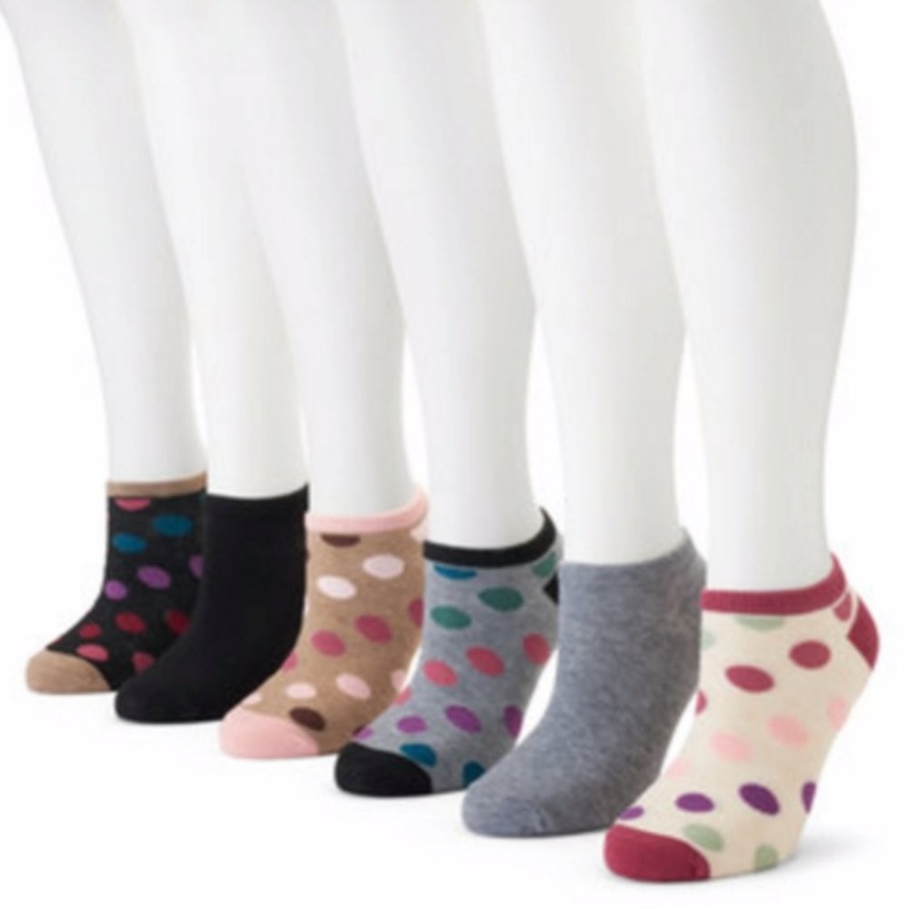 Women's SONOMA 6-pk. Graphic Socks Color: Gray Dot, Size: 9 - 11